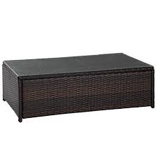 Crosley Palm Harbor Outdoor Wicker Glass Top Table