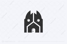 Dog Head Geometric House Logo