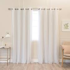 Best Home Fashion Mix And Match Pastel Blackout And Colored Tulle Grommet 4 Piece Curtain Sets Vapor