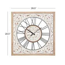 White Wood Farmhouse Wall Clock