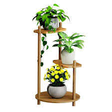 Plant Stand Indoor Plant Stands Wood Outdoor Tiered Plant Shelf For Multiple Plants 3 Tiers 3 Potted Ladder Plant Holder