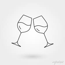Cheers Outline Icon Couple Wine