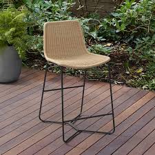 Slope Outdoor Bar Stool All Weather Wicker Charcoal West Elm