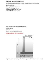 Answered Question Two Retaining Wall