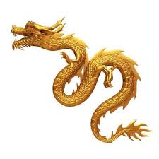 3d Render Golden Dragon Wall Decal
