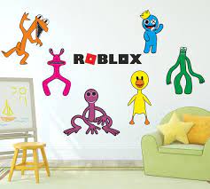 Wall Stickers 6 Set Roblox Game Rainbow