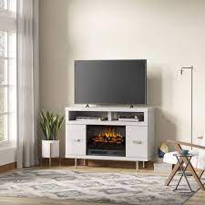 Media Console Wooden Electric Fireplace