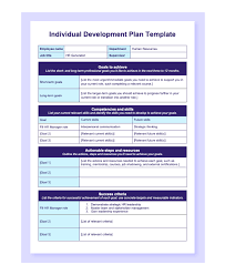 Individual Development Plan Examples