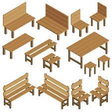 Isometric Vector Garden Furniture For