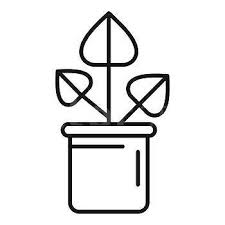 Indoor Plant Pot Icon Outline Vector