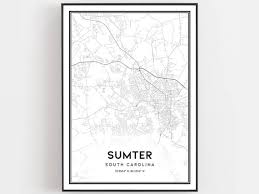 Print Sumter Map Poster Wall Art