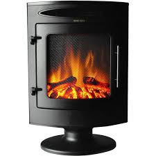 Cambridge 1500w Freestanding Electric Fireplace Heater In Black With Log Display