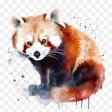 Red Panda Watercolor Painting