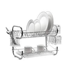 Chrome Stainless Steel 2 Tier Dish Rack