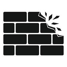 Demolition Brick Wall Icon Outline
