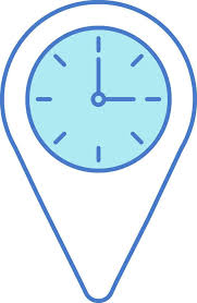 Ilration Of Clock In Map Pin Icon