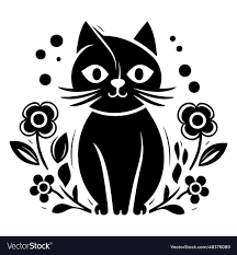 Black Cat Icon Symbol Stock