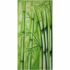 Green Acrylic Nature Bamboo Painting At