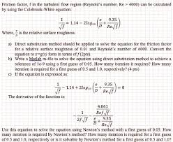 Matlab To Solve It Friction Factor