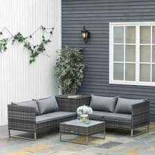 Grey Rattan Outdoor Garden Furniture Set