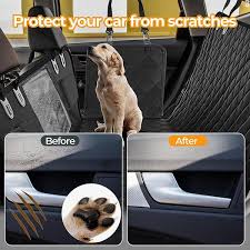 Tidoin Simple Deluxe Dog Car Seat Cover For Back Seat With Mesh Window Scratchproof And Nonslip Dog Hammock