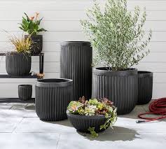 Concrete Fluted Outdoor Planters