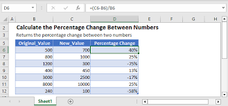 Calculate Percentage Change Between