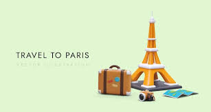 3d Eiffel Tower Suitcase Map