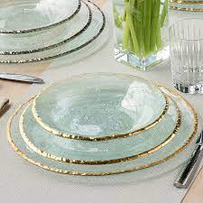 Luxury Dinnerware Clear Glass Plates