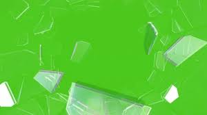 Green Screen Glass Shatter Stock