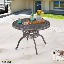 Clihome Cast Aluminum Patio Table Round