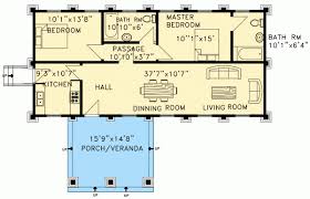 One Story 2 Bedroom European House Plan