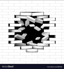 White Broken Brick Wall Royalty Free