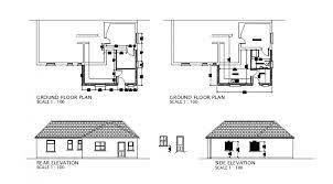 House Elevation And Ground Floor Plan