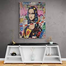 Banksy Mona Lisa Canvas Art Colorful