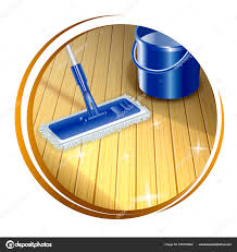 Mop Cleaning Dirty Wood Floor Shiny