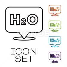 Water Drops H2o Shaped Icon Isolated