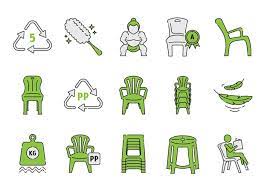 Premium Vector Plastic Chairs Icon Set