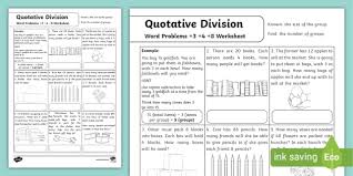 Quotative Division Word Problems