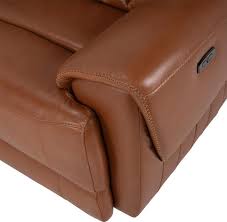 Devin Tan Leather Corner Sofa With 7pcs