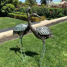Metal Lawn Cranes Set