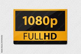 Fullhd 1080p Icon Golden Vector