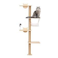 Coziwow 4 Tier Cat Tree Shelf Wall Mounted Scratching Post With Hammock