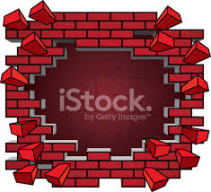Brick Wall Breaking Stock Photo