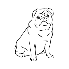 Premium Vector Pug Dog Black And