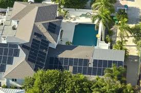 Solar Panels Rooftops Stock Photos