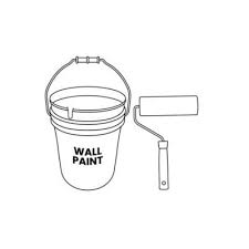 Paint Roller And Bucket Outline Icon