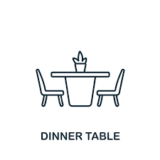 Simple Dinner Table Icon For Templates