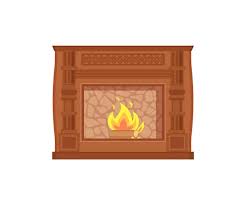 Burning Fire Wooden Logs Fireplace