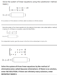 Solve The System Of Linear Equations